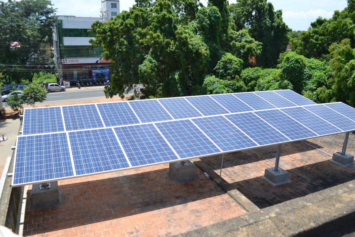 5.1 kWp rooftop solar system on the RCC roof of a Padmanabhan IOCL fuel station in Kanyakumari