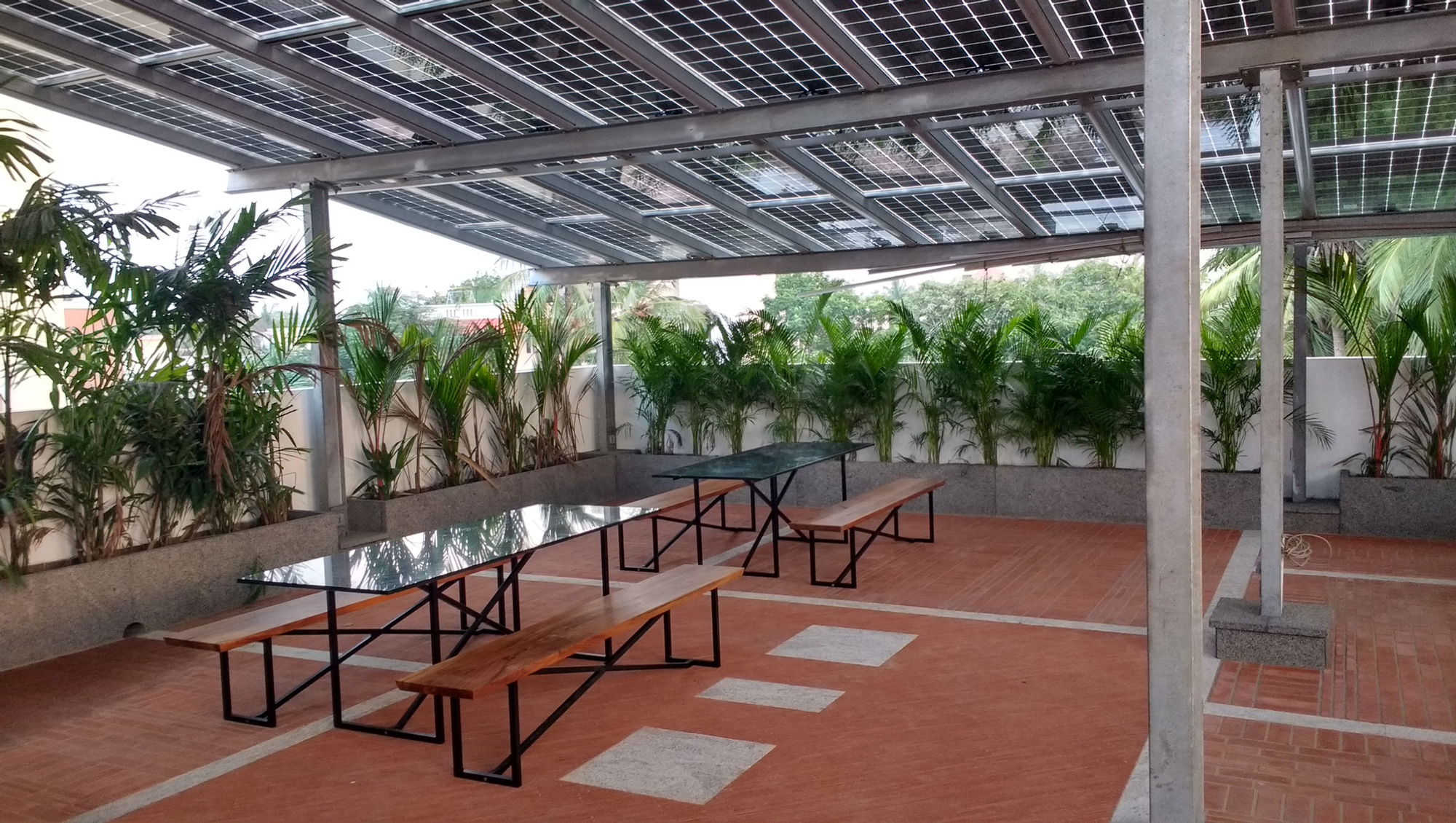 BIPV installation at the IMI office building, Chennai, modules integrated into the building envelope